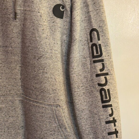 Women's Carhartt Relaxed Fit Heathered Gray Hoodie Large - Picture 2 of 5